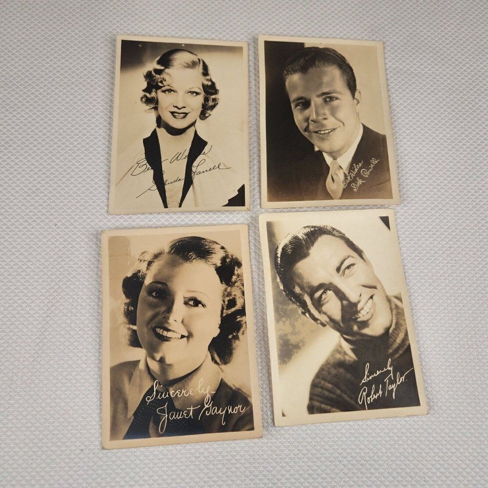 Vintage 1940s Movie Star Publicity Press Fan Photos Sepia Print Lot of 4